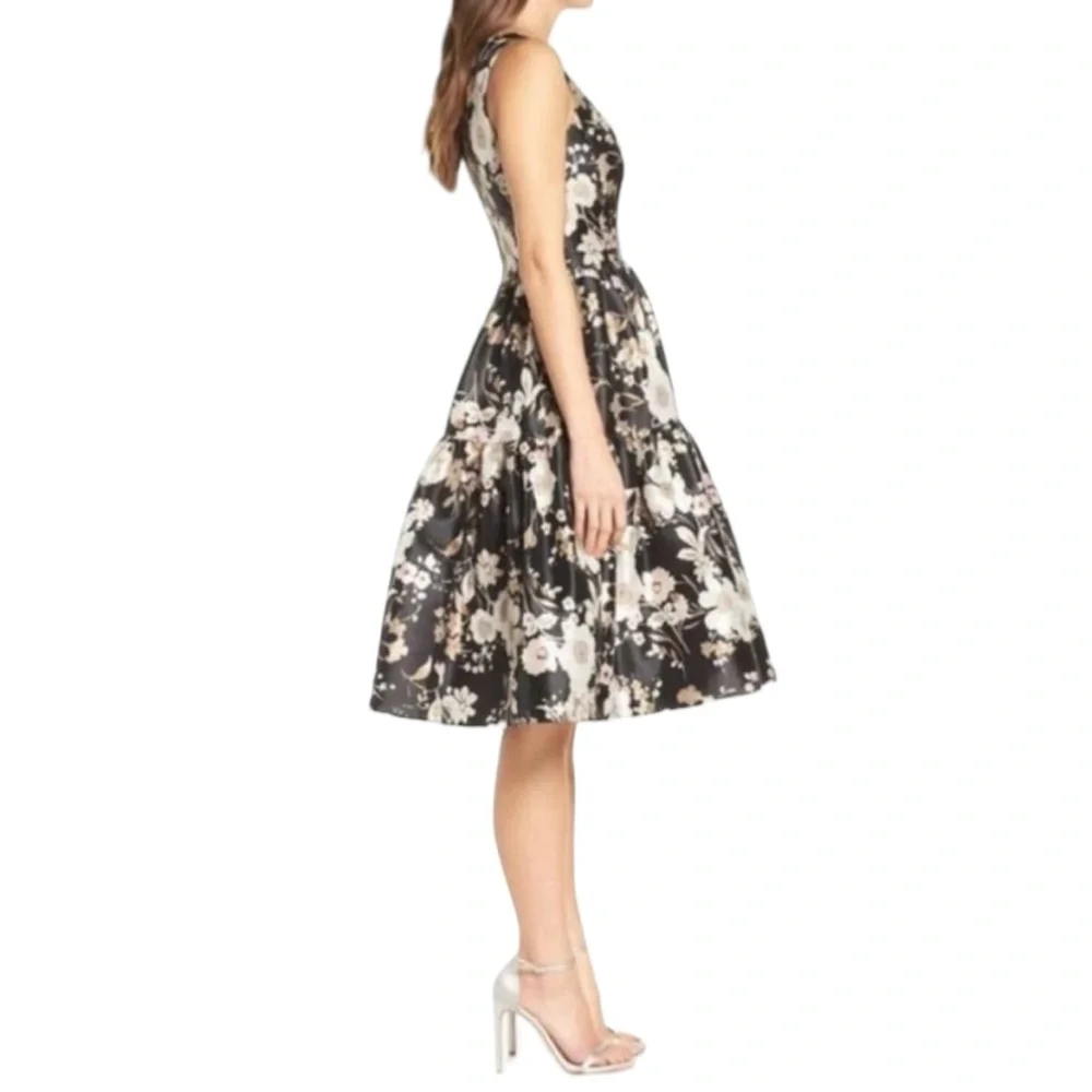 Eliza J Black Floral Dress - Picture 2 of 13